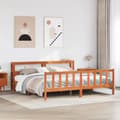 Miniatyrbilde 4 av 11: vidaXL Sengeramme med hodegavl voksbrun 180x200 cm heltre furu