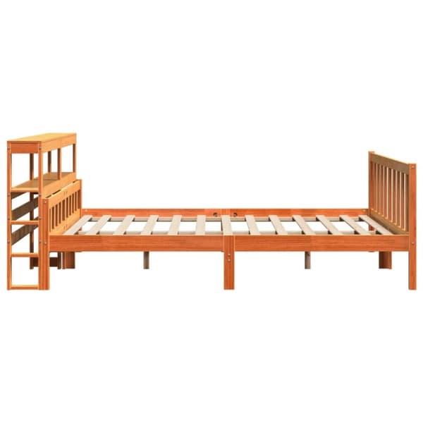 vidaXL Sengeramme med hodegavl voksbrun 180x200 cm heltre furu