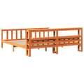 Miniatyrbilde 7 av 11: vidaXL Sengeramme med hodegavl voksbrun 180x200 cm heltre furu