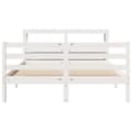 Miniatyrbilde 5 av 11: vidaXL Sengeramme med hodegavl hvit 140x200 cm heltre furu