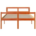 Miniatyrbilde 5 av 11: vidaXL Sengeramme med hodegavl voksbrun 135x190 cm heltre furu