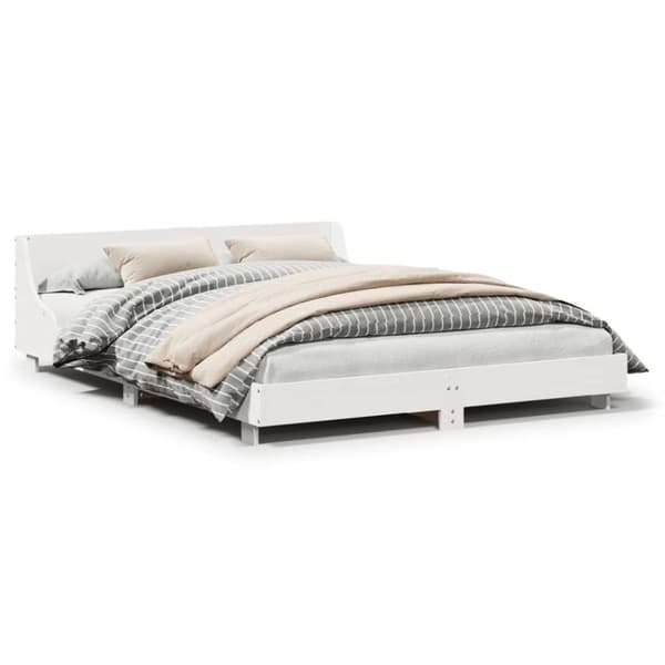 vidaXL Sengeramme uten madrass hvit 120x190 cm heltre furu