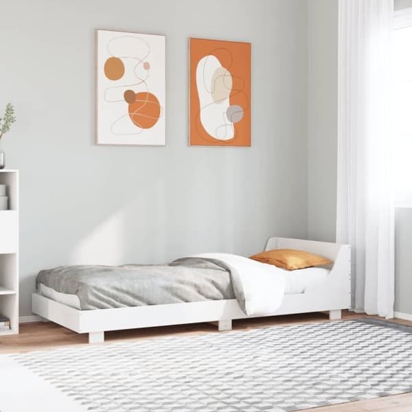 vidaXL Sengeramme uten madrass hvit 90x200 cm heltre furu