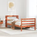 Miniatyrbilde 4 av 11: vidaXL Sengeramme uten madrass voksbrun 90x200 cm heltre furu