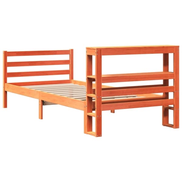 vidaXL Sengeramme uten madrass voksbrun 90x200 cm heltre furu