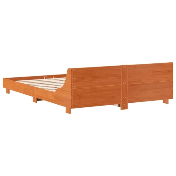 vidaXL Sänky ilman patjaa vahanruskea 120x190 cm täysi mänty