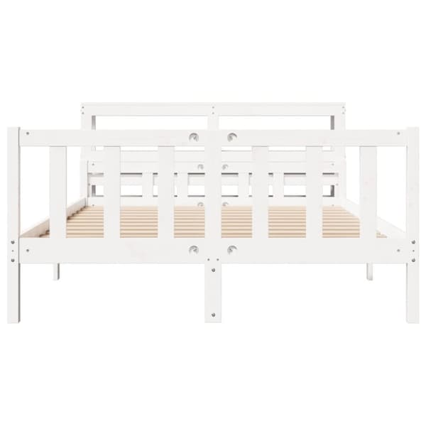 vidaXL sengeramme uden madras 150x200 cm massivt fyrretræ hvid