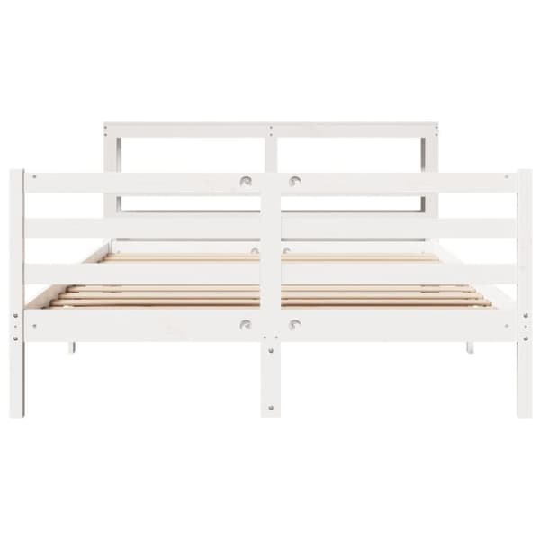 vidaXL sengeramme uden madras 150x200 cm massivt fyrretræ hvid