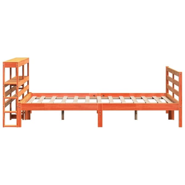 vidaXL Sänky ilman patjaa vahanruskea 120x190 cm täysi mänty