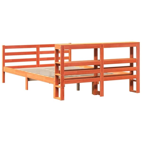 vidaXL Sänky ilman patjaa vahanruskea 120x190 cm täysi mänty
