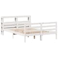 Miniatyrbillede 4 af 11: vidaXL sengeramme med sengegavl 140x200 cm massivt fyrretræ hvid