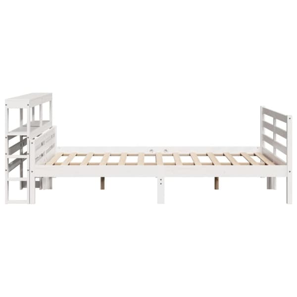 vidaXL sengeramme med sengegavl 140x200 cm massivt fyrretræ hvid