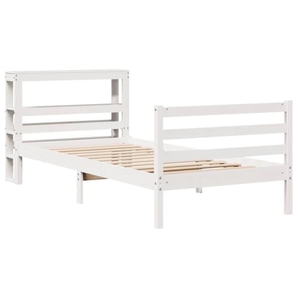 vidaXL Sengeramme uten madrass hvit 100x200 cm heltre furu