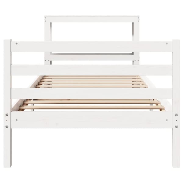 vidaXL Sengeramme uten madrass hvit 100x200 cm heltre furu