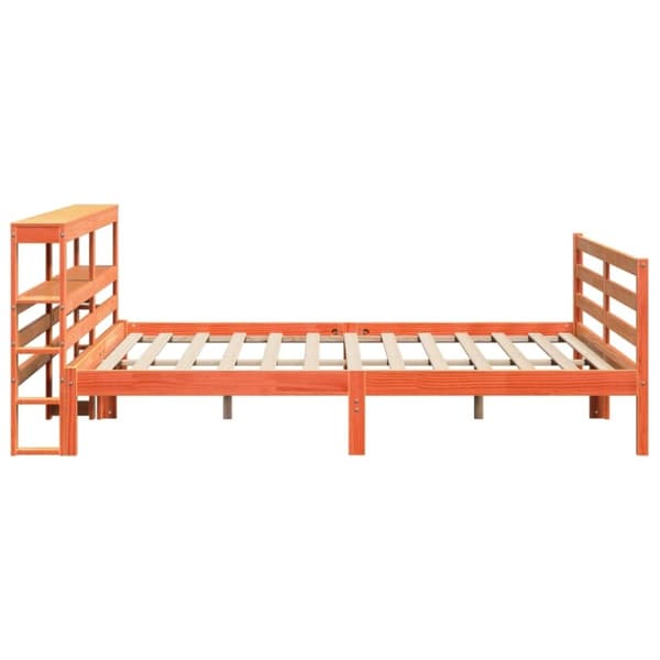 vidaXL Sengeramme uten madrass voksbrun 200x200 cm heltre furu