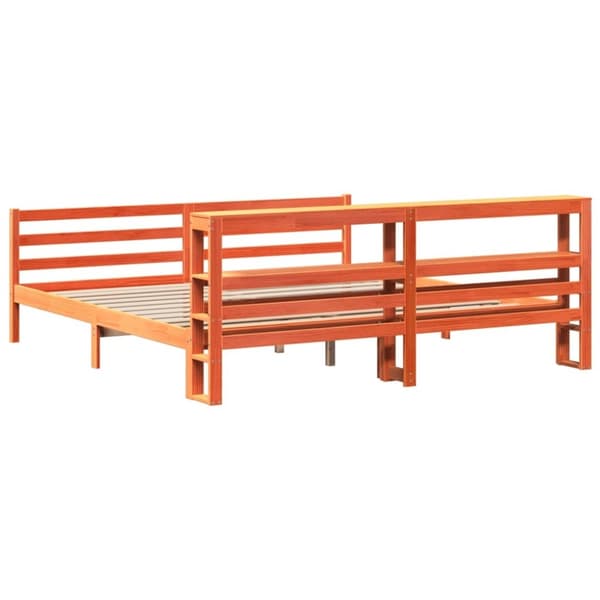 vidaXL Sengeramme uten madrass voksbrun 200x200 cm heltre furu