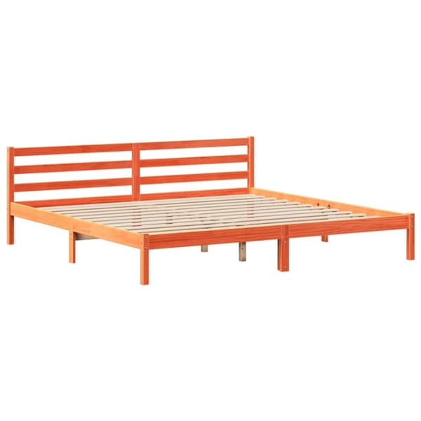 vidaXL Sengeramme uten madrass voksbrun 200x200 cm heltre furu