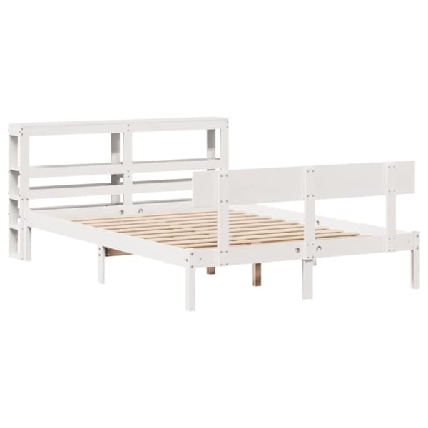 vidaXL Sengeramme uten madrass hvit 135x190 cm heltre furu