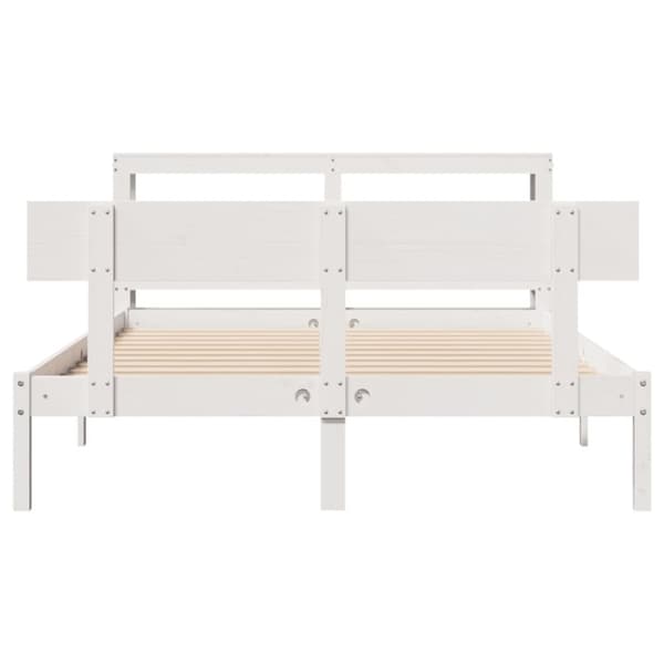vidaXL Sengeramme uten madrass hvit 135x190 cm heltre furu