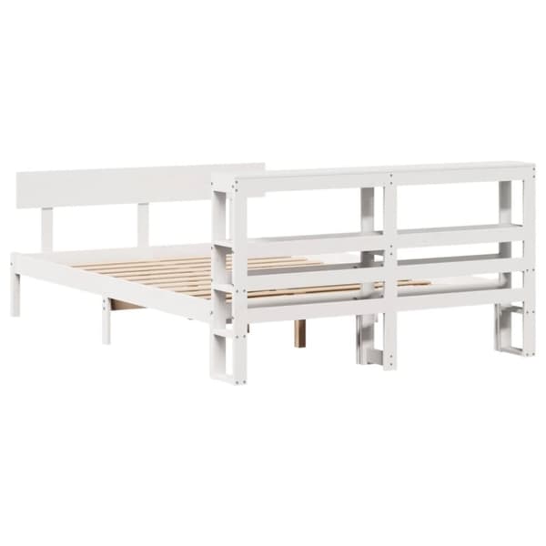 vidaXL Sengeramme uten madrass hvit 135x190 cm heltre furu