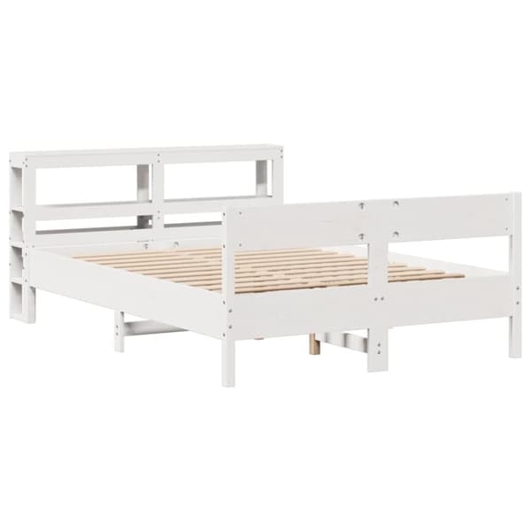 vidaXL Sengeramme uten madrass hvit 140x190 cm heltre furu