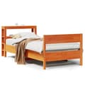 Miniatyrbilde 3 av 11: vidaXL Sengeramme uten madrass voksbrun 90x200 cm heltre furu
