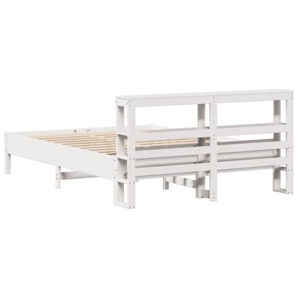 vidaXL Sengeramme uten madrass hvit 140x200 cm heltre furu
