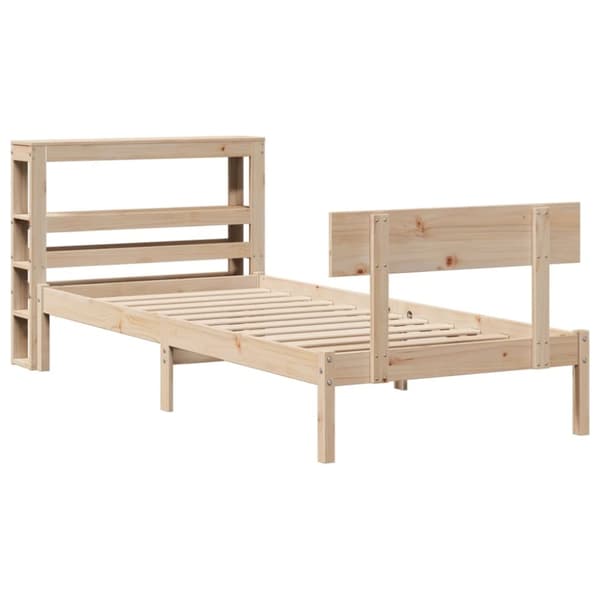 vidaXL Sängynrunko ilman patjaa 90x200 cm täysi mänty