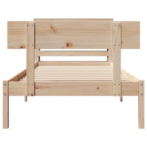 vidaXL Sängynrunko ilman patjaa 90x200 cm täysi mänty