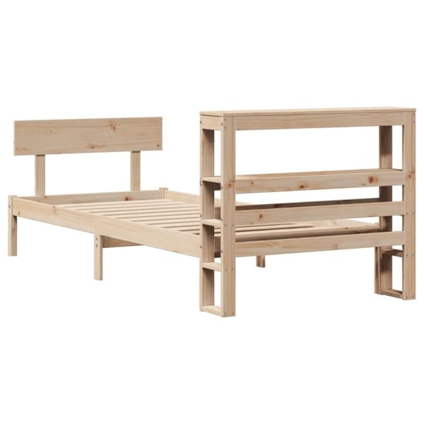 vidaXL Sängynrunko ilman patjaa 90x200 cm täysi mänty