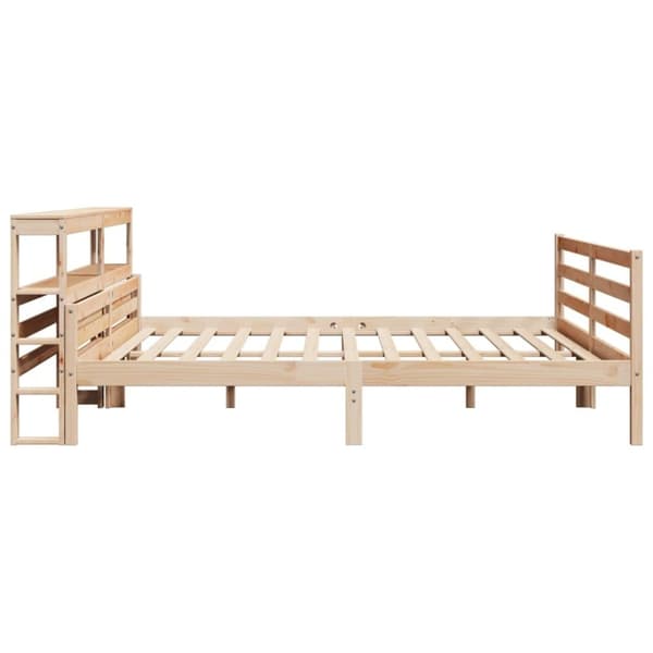 vidaXL Sängynrunko päädyllä 200x200 cm täysi mänty