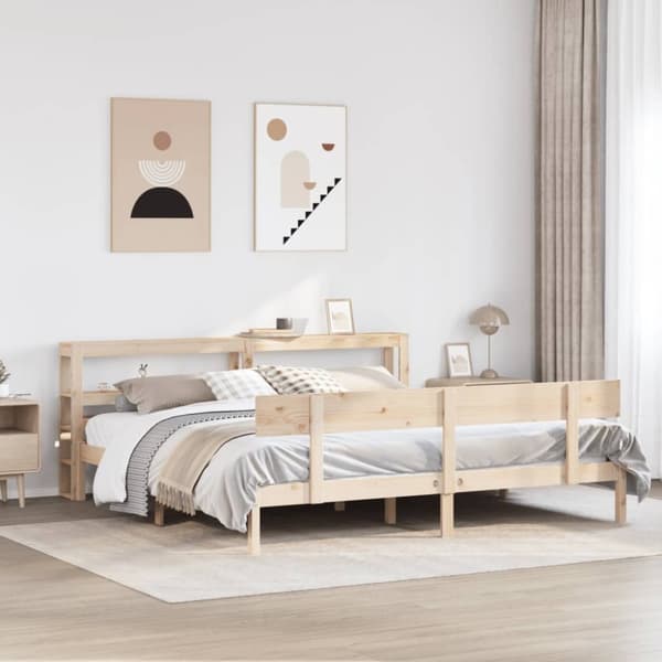 vidaXL sengeramme uden madras 200x200 cm massivt fyrretræ