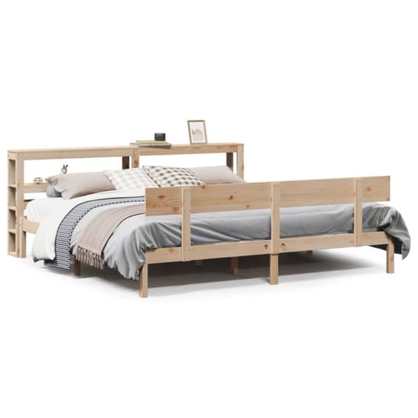 vidaXL sengeramme uden madras 200x200 cm massivt fyrretræ