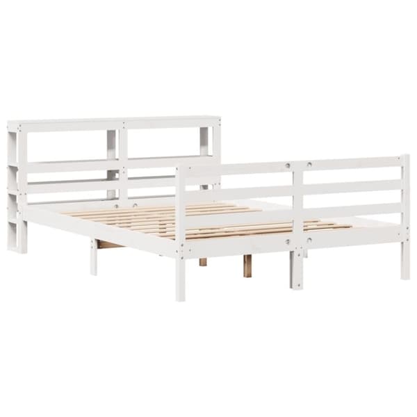 vidaXL Sengeramme uten madrass hvit 140x190 cm heltre furu