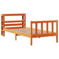 Miniatyrbilde 3 av 11: vidaXL Sengeramme med hodegavl voksbrun 75x190 cm heltre furu