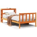 Miniatyrbilde 2 av 11: vidaXL Sengeramme med hodegavl voksbrun 75x190 cm heltre furu