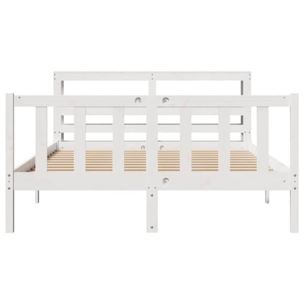 vidaXL Sengeramme uten madrass hvit 140x190 cm heltre furu