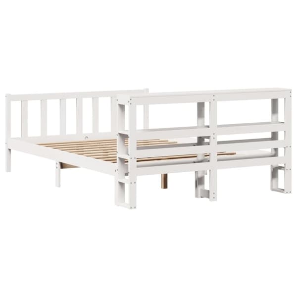 vidaXL Sengeramme uten madrass hvit 140x190 cm heltre furu