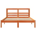 Miniatyrbilde 5 av 11: vidaXL Sengeramme med hodegavl voksbrun 120x190 cm heltre furu