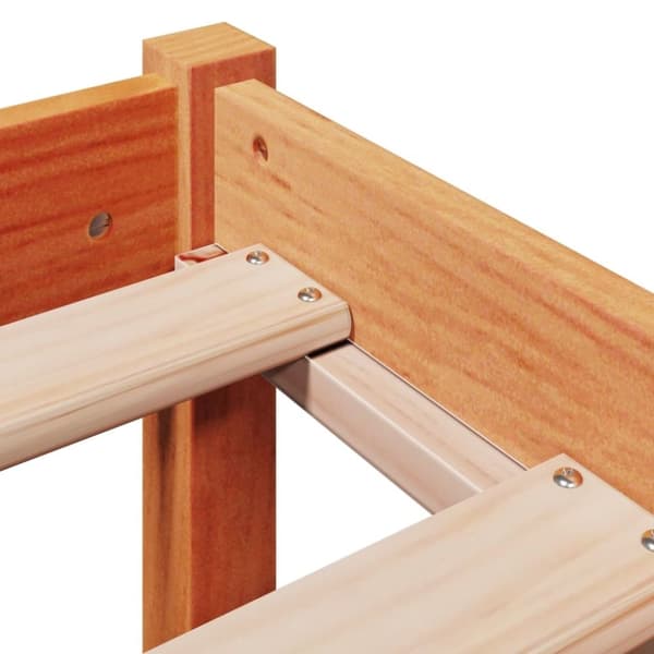 vidaXL Sengeramme med hodegavl voksbrun 120x190 cm heltre furu