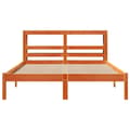 Miniatyrbilde 5 av 11: vidaXL Sengeramme med hodegavl voksbrun 160x200 cm heltre furu