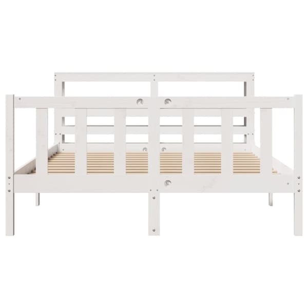 vidaXL Sengeramme uten madrass hvit 140x200 cm heltre furu
