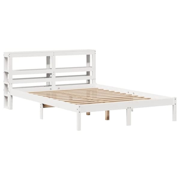 vidaXL Sengeramme uten madrass hvit 150x200 cm heltre furu