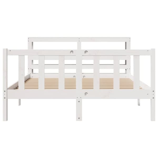 vidaXL Sengeramme uten madrass hvit 135x190 cm heltre furu