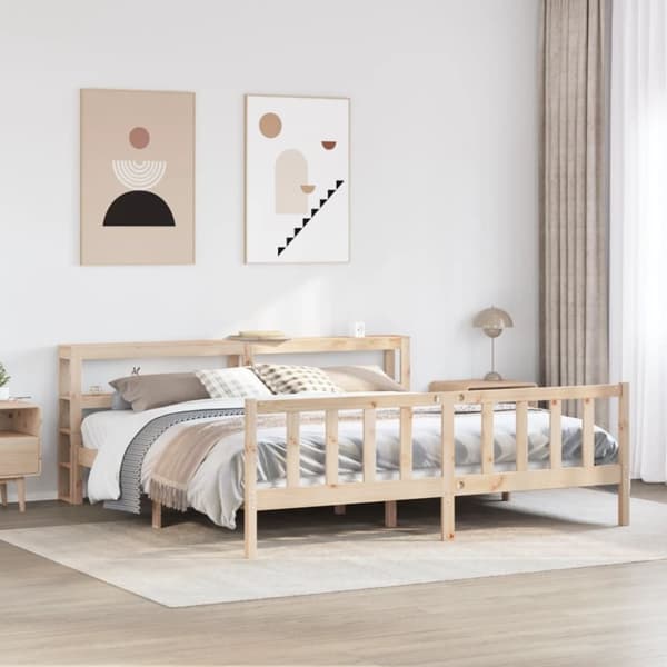 vidaXL sengeramme uden madras 200x200 cm massivt fyrretræ
