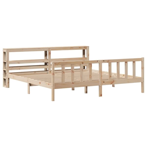 vidaXL sengeramme uden madras 200x200 cm massivt fyrretræ