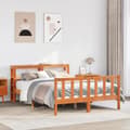 Miniatyrbilde 4 av 11: vidaXL Sengeramme med hodegavl voksbrun 135x190 cm heltre furu
