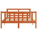 Miniatyrbilde 5 av 11: vidaXL Sengeramme med hodegavl voksbrun 135x190 cm heltre furu