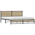 Miniatyrbilde 5 av 11: vidaXL Sengeramme i metall uten madrass sonoma eik 183x213 cm