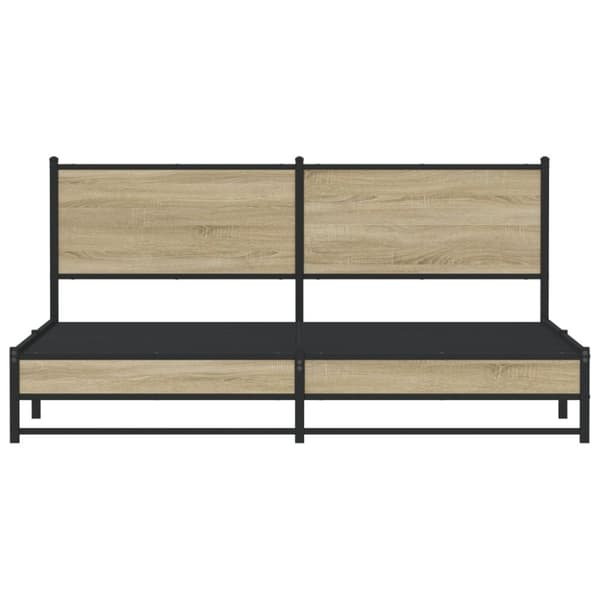 vidaXL Sengeramme i metall uten madrass sonoma eik 183x213 cm